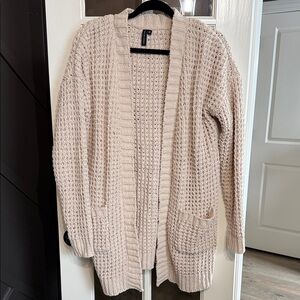 MOON & MADISON Cottagecore Chunky Cream Cable Knit Cardigan Size Medium